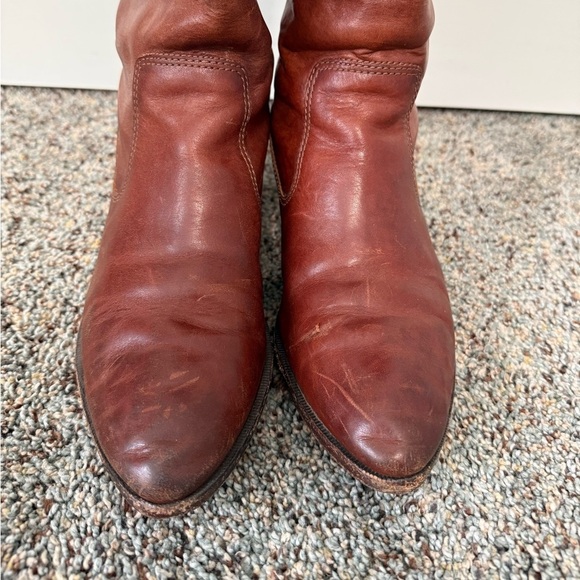 Frye Button Brown Leather Zip Riding 6M 3475894 - Picture 6 of 17